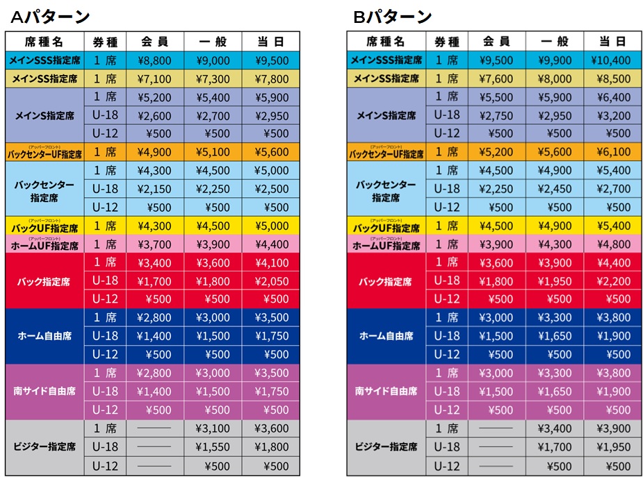 料金表